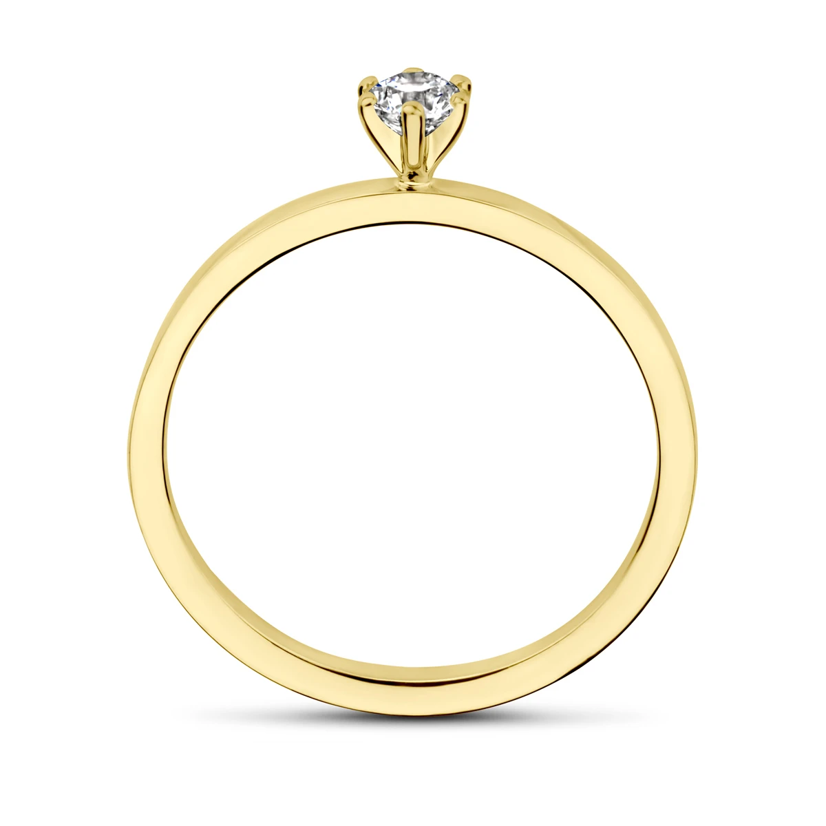 ring diamant 0.20ct h si 18K geelgoud