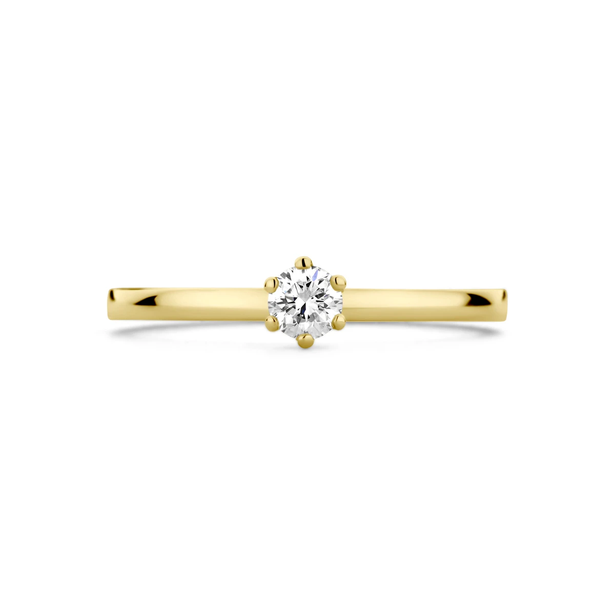 ring diamant 0.20ct h si 18K geelgoud