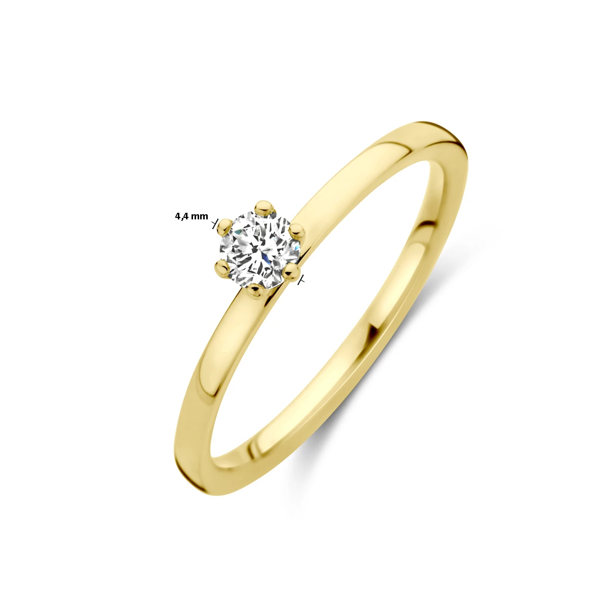ring diamant 0.20ct h si 18K geelgoud