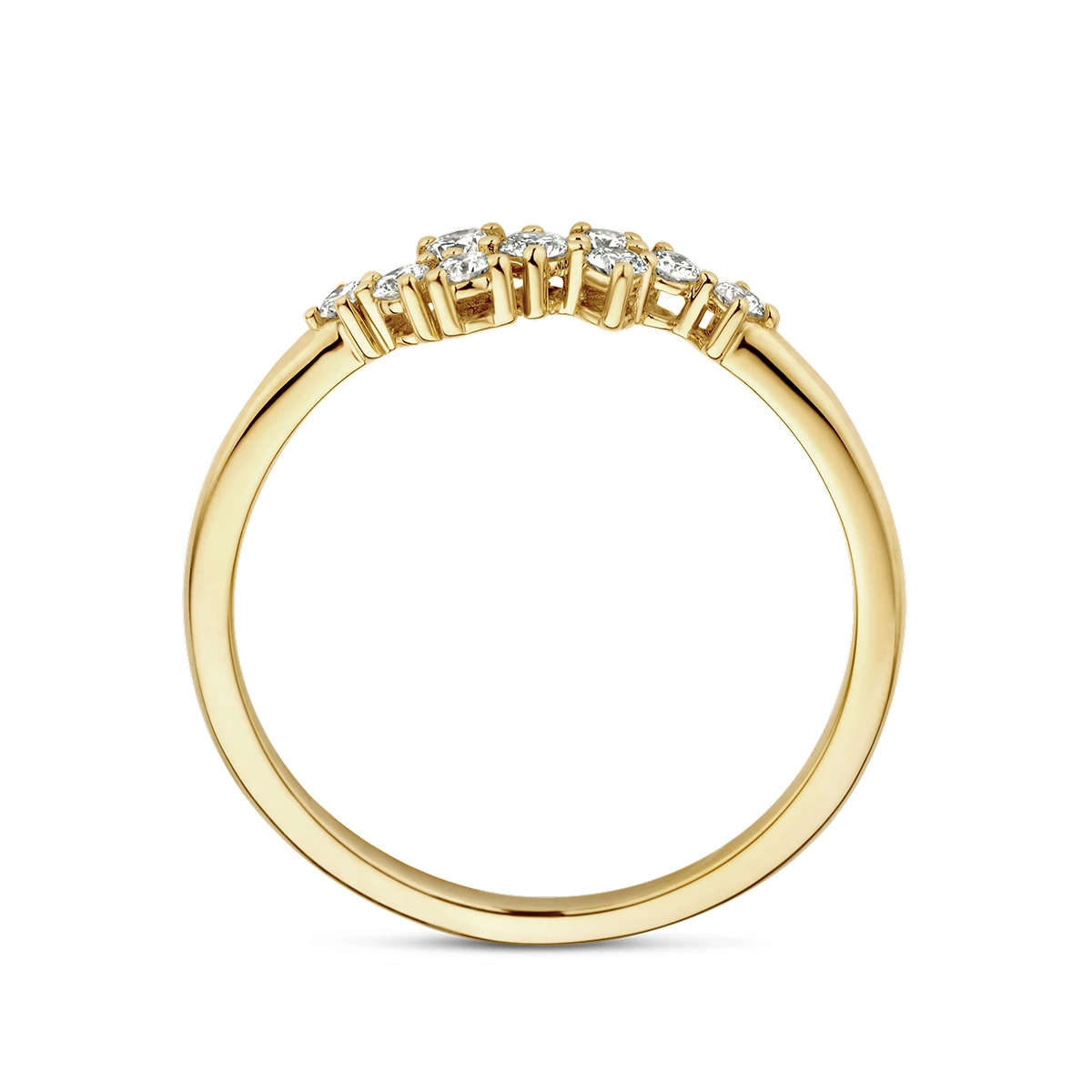 ring diamant 0.21ct h si 14K geelgoud