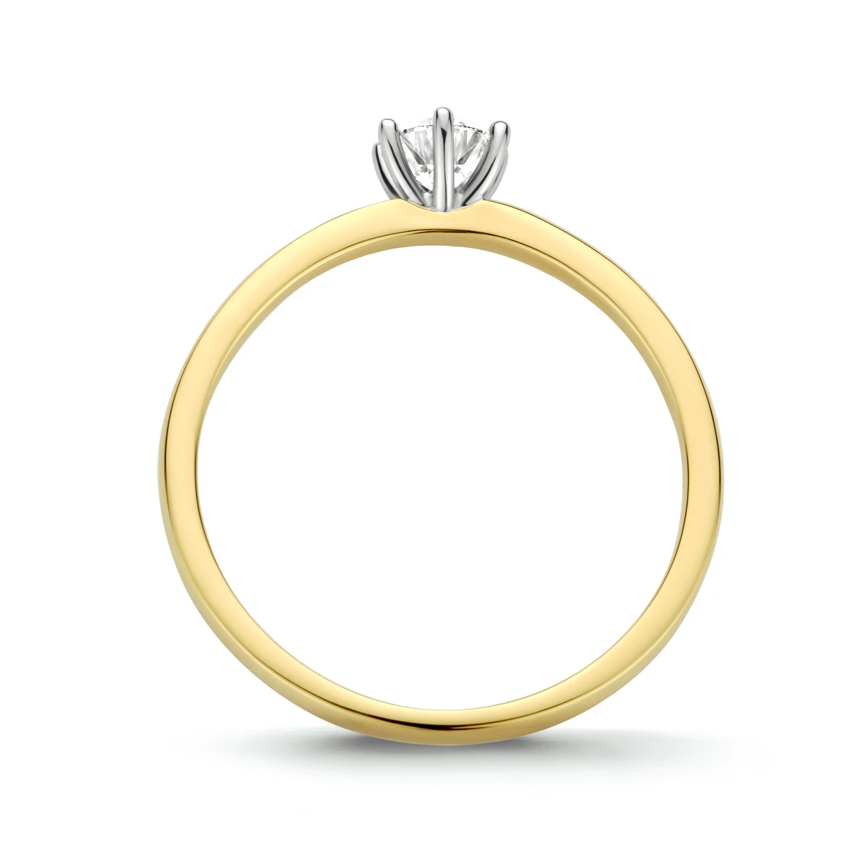 ring diamant 0.25ct h si 14K bicolor goud geel/wit