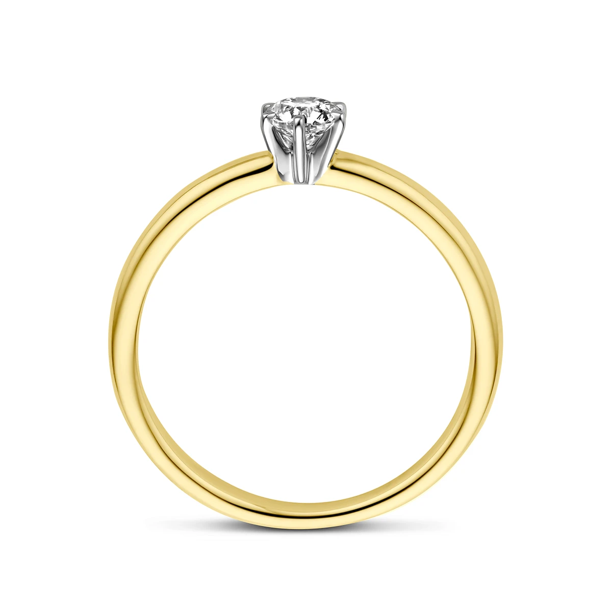 ring diamant 0.25ct h si 14K bicolor goud geel/wit