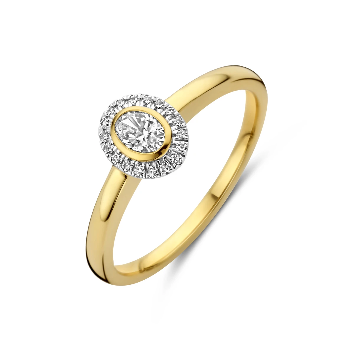 ring diamant 0.25ct h si 14K geelgoud