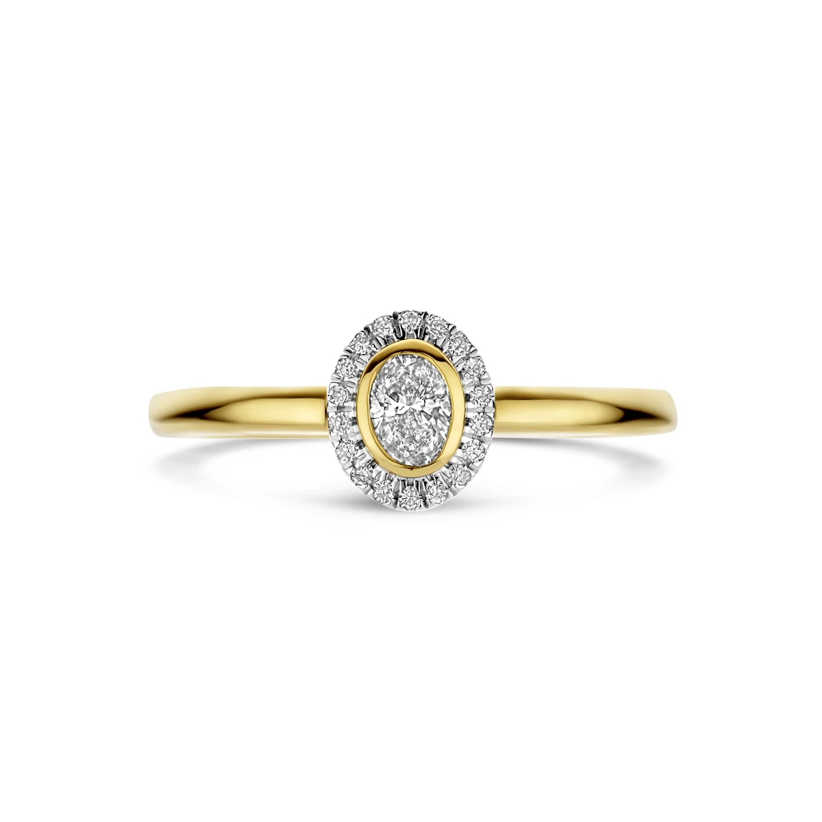 ring diamant 0.25ct h si 14K geelgoud