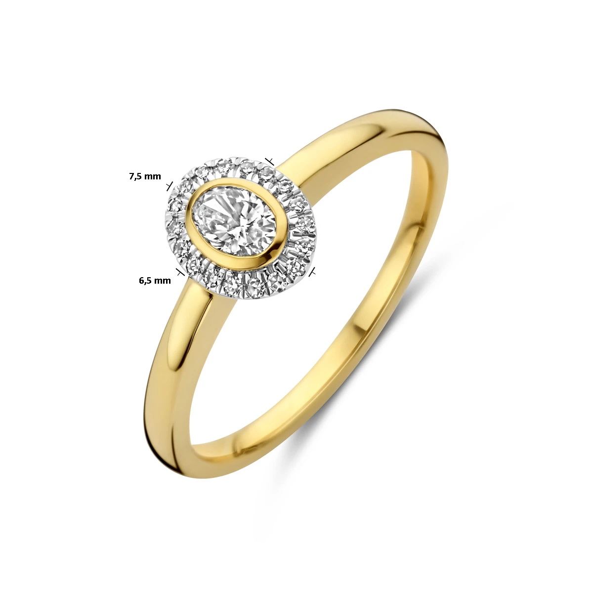 ring diamant 0.25ct h si 14K geelgoud