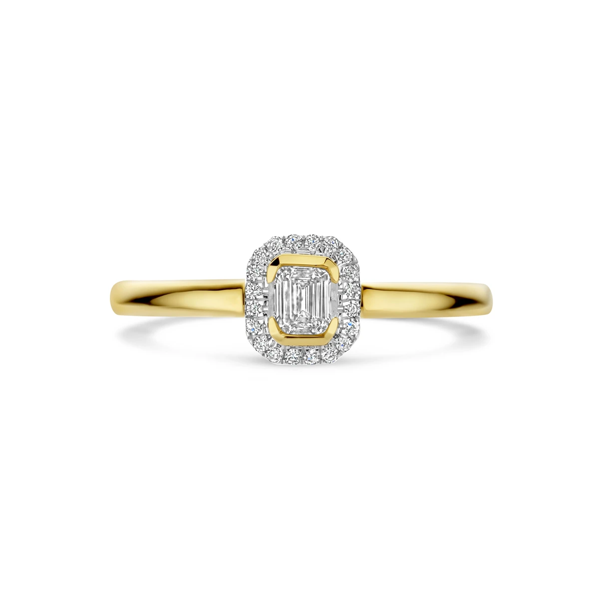 ring diamant 0.25ct h si 14K geelgoud