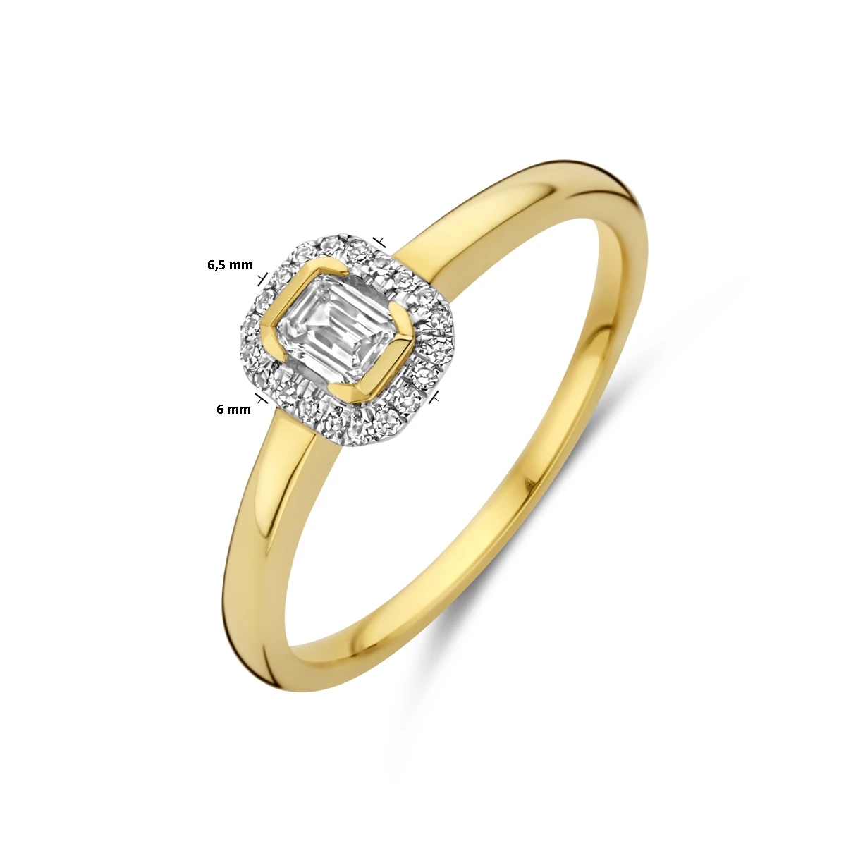 ring diamant 0.25ct h si 14K geelgoud