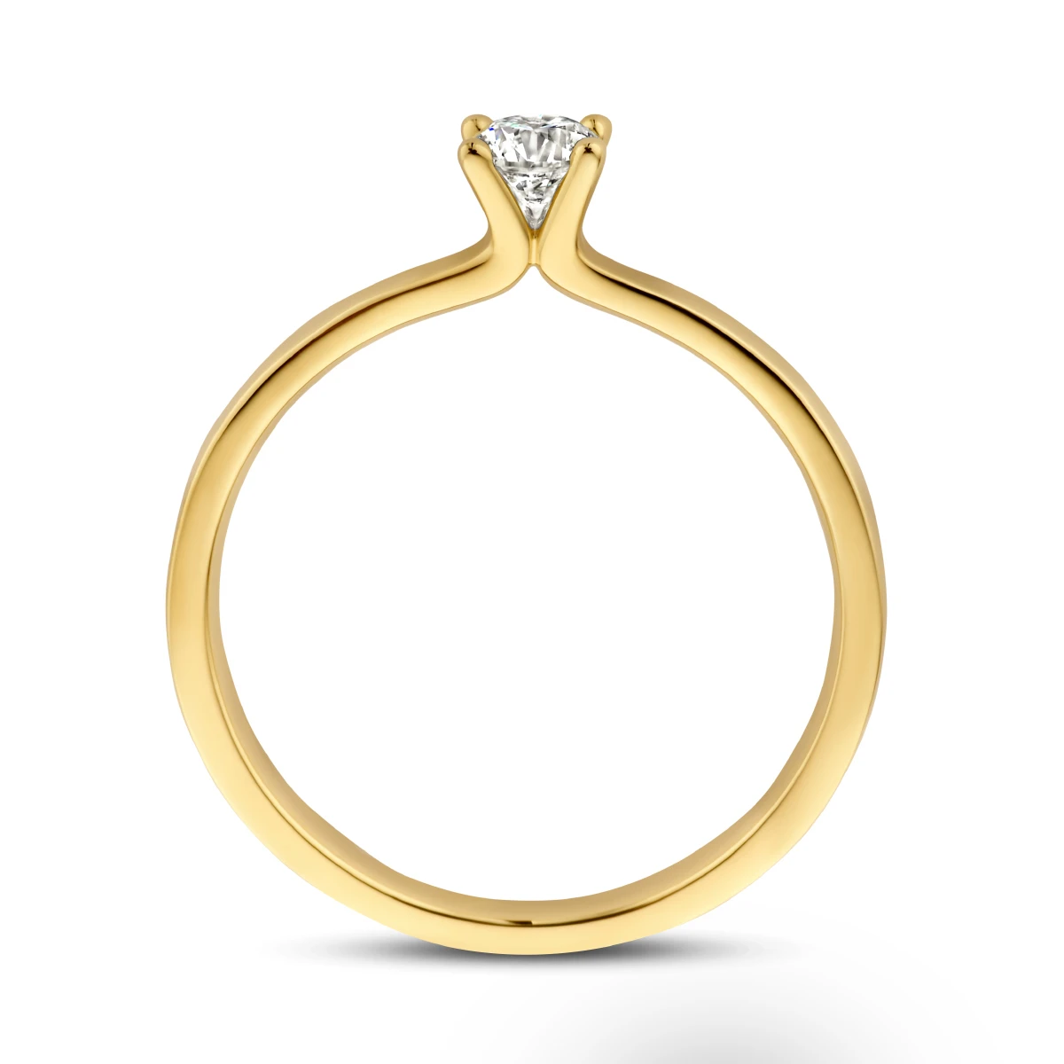 ring diamant 0.25ct h si 14K geelgoud
