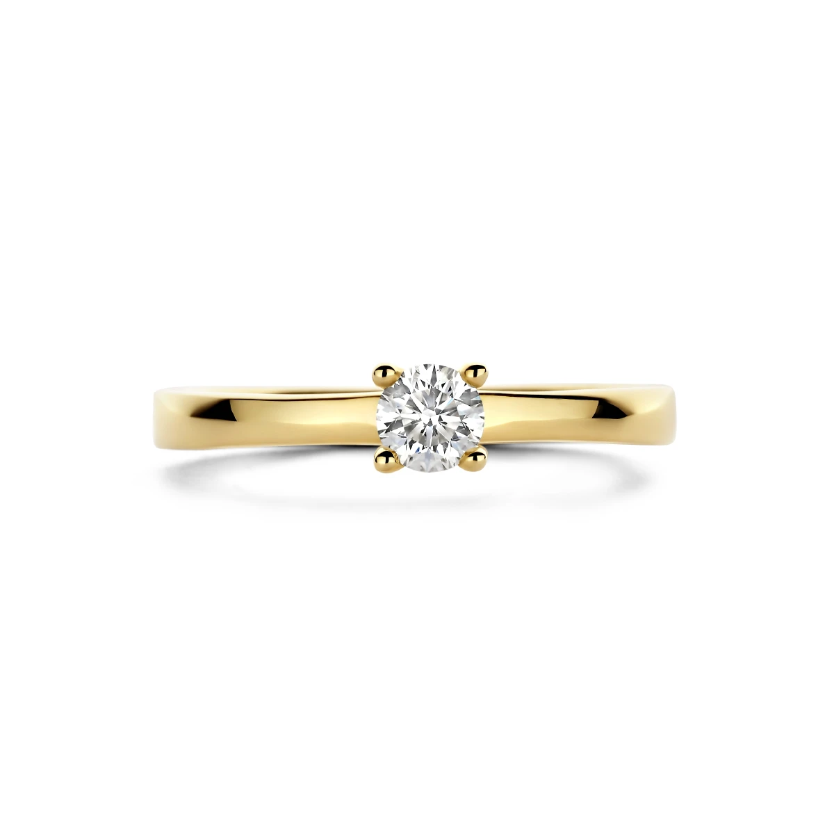 ring diamant 0.25ct h si 14K geelgoud