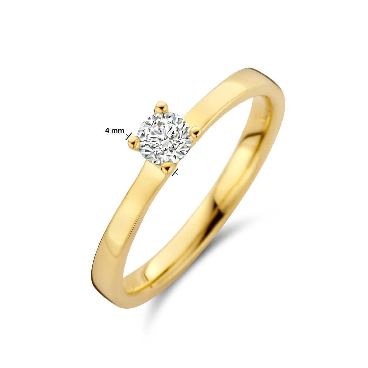 ring diamant 0.25ct h si 14K geelgoud