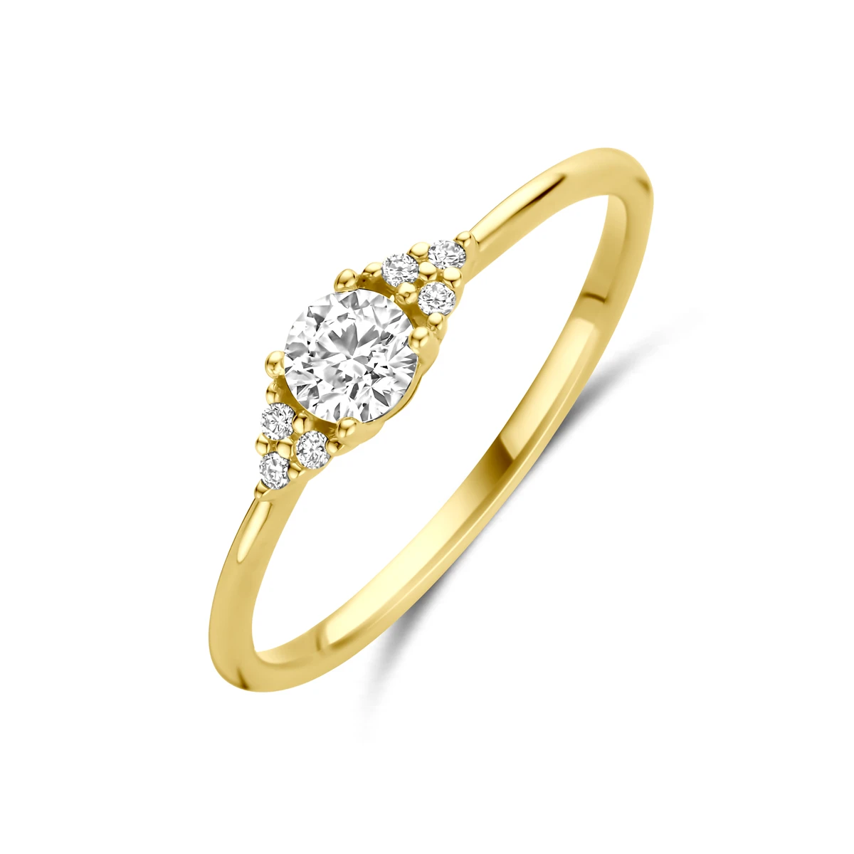 ring diamant 0.28ct h si 14K geelgoud