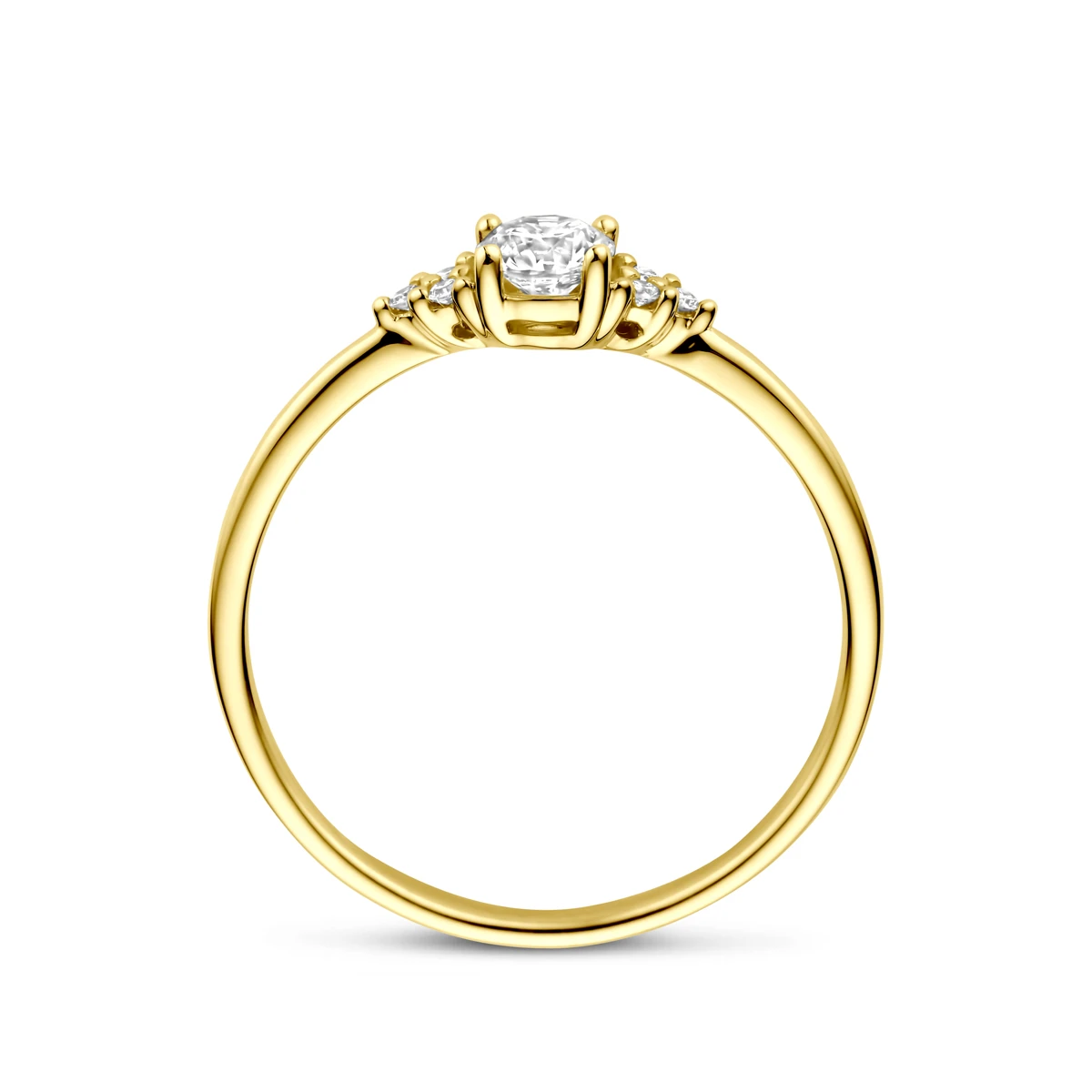 ring diamant 0.28ct h si 14K geelgoud