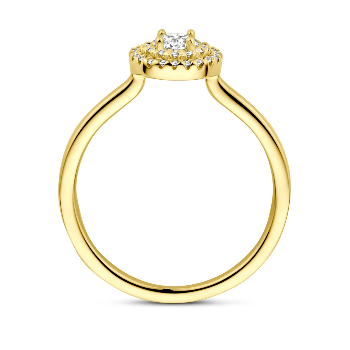 ring diamant 0.36ct h si 14K geelgoud
