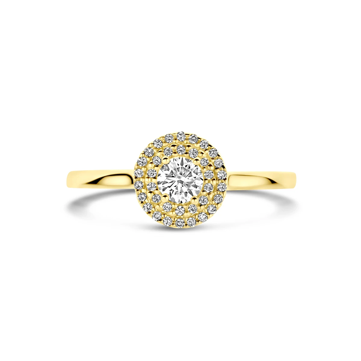 ring diamant 0.36ct h si 14K geelgoud