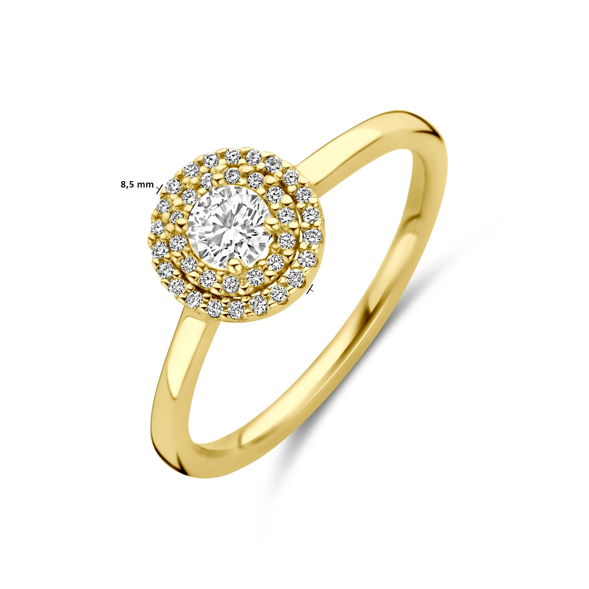 ring diamant 0.36ct h si 14K geelgoud