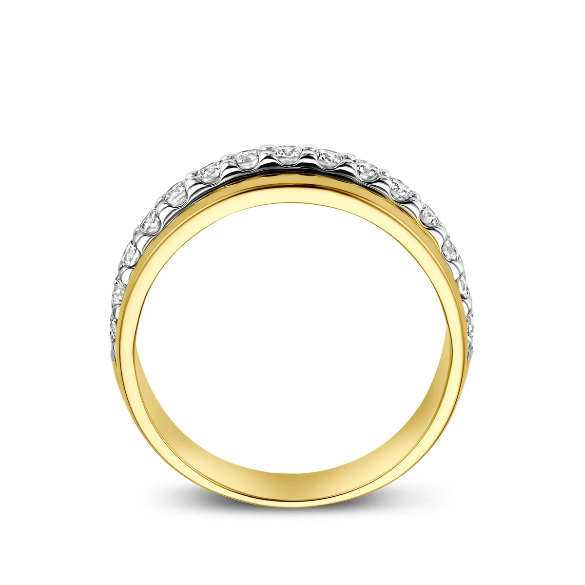 ring diamant 0.57ct h si 14K bicolor goud geel/wit