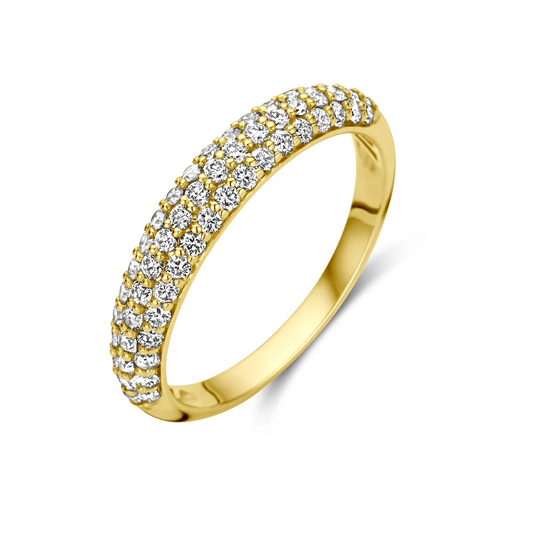 ring diamant 0.64ct h si 14K geelgoud