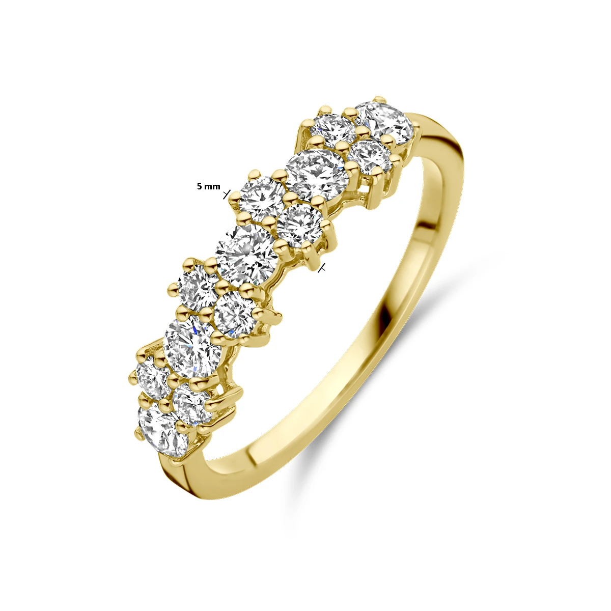 ring diamant 0.83ct h si 14K geelgoud