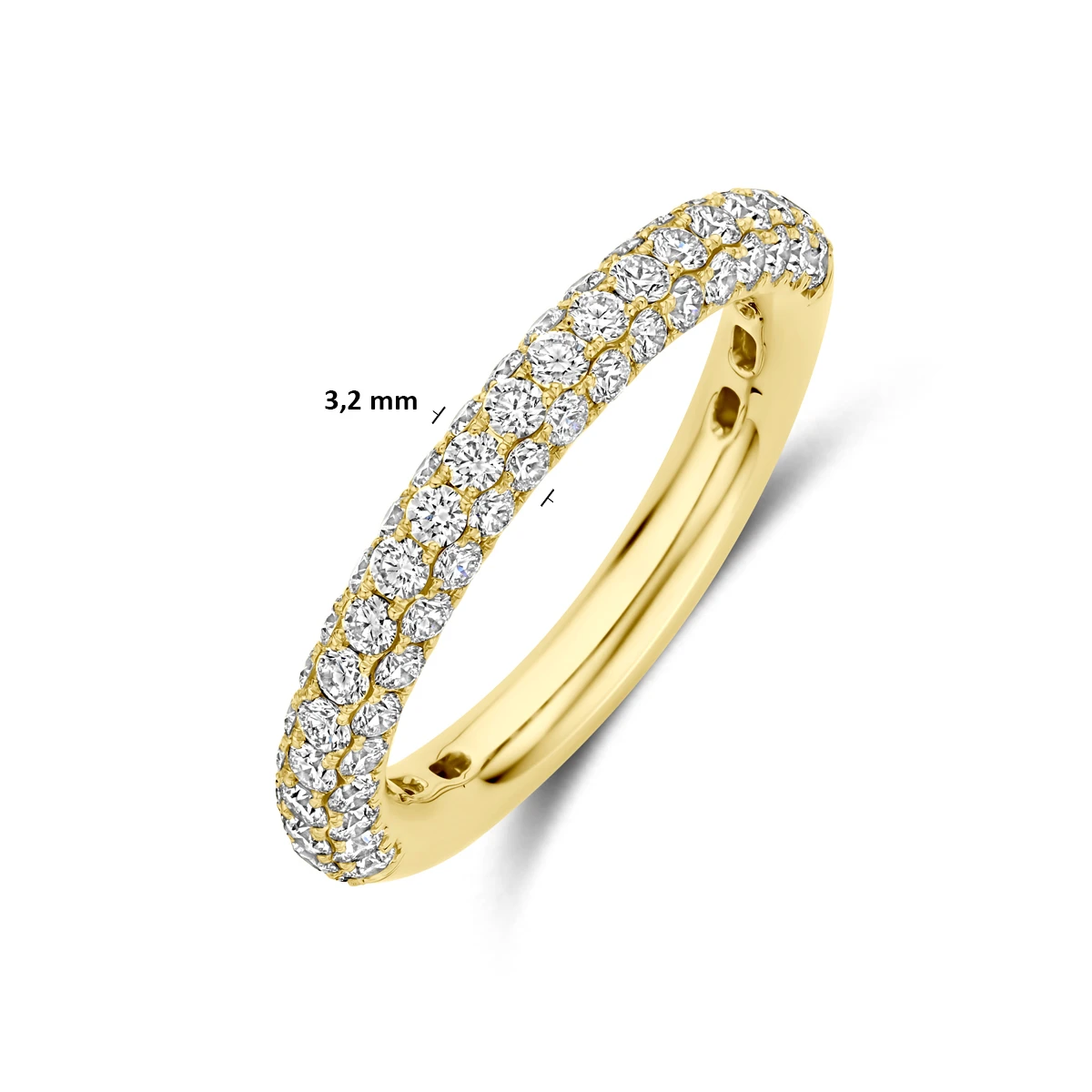 ring diamant 1.24ct h si 14K geelgoud