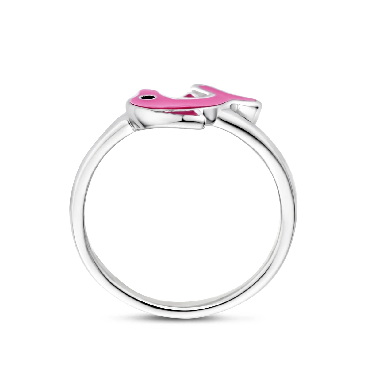 ring dolfijn emaille zilver gerhodineerd