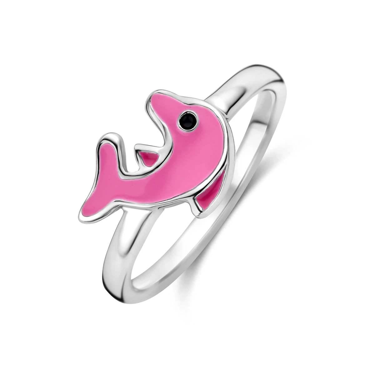 ring dolfijn zilver gerhodineerd