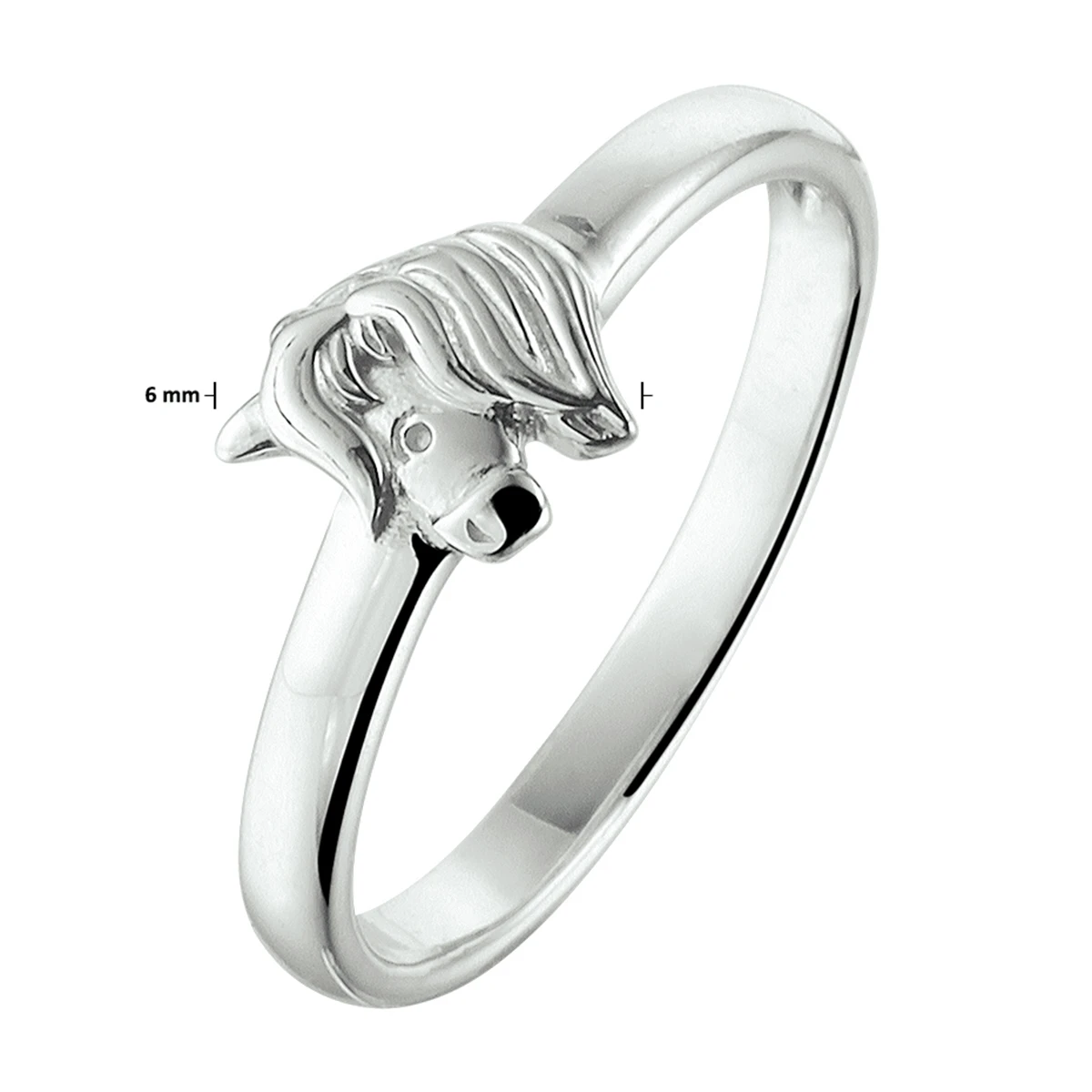 ring eenhoorn zilver gerhodineerd