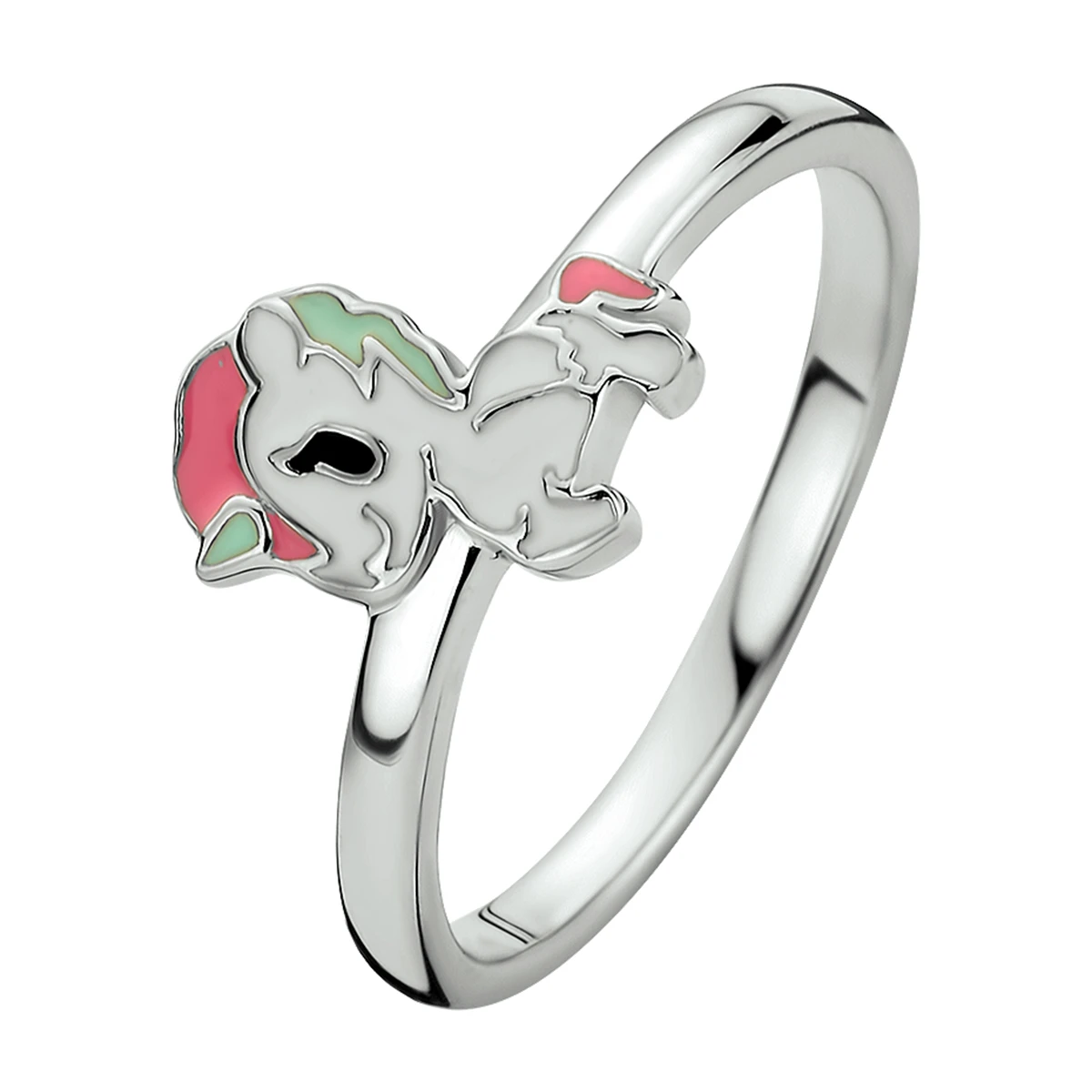 ring eenhoorn zilver gerhodineerd