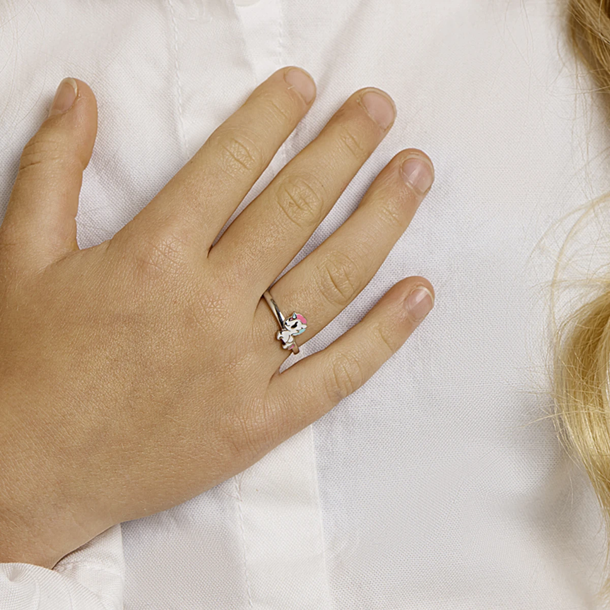ring eenhoorn zilver gerhodineerd