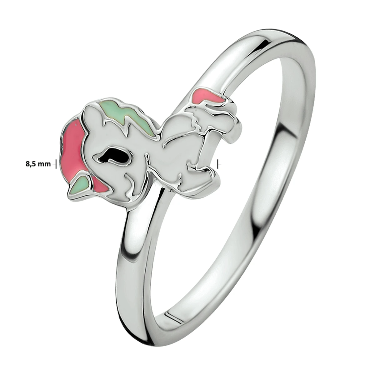 ring eenhoorn zilver gerhodineerd
