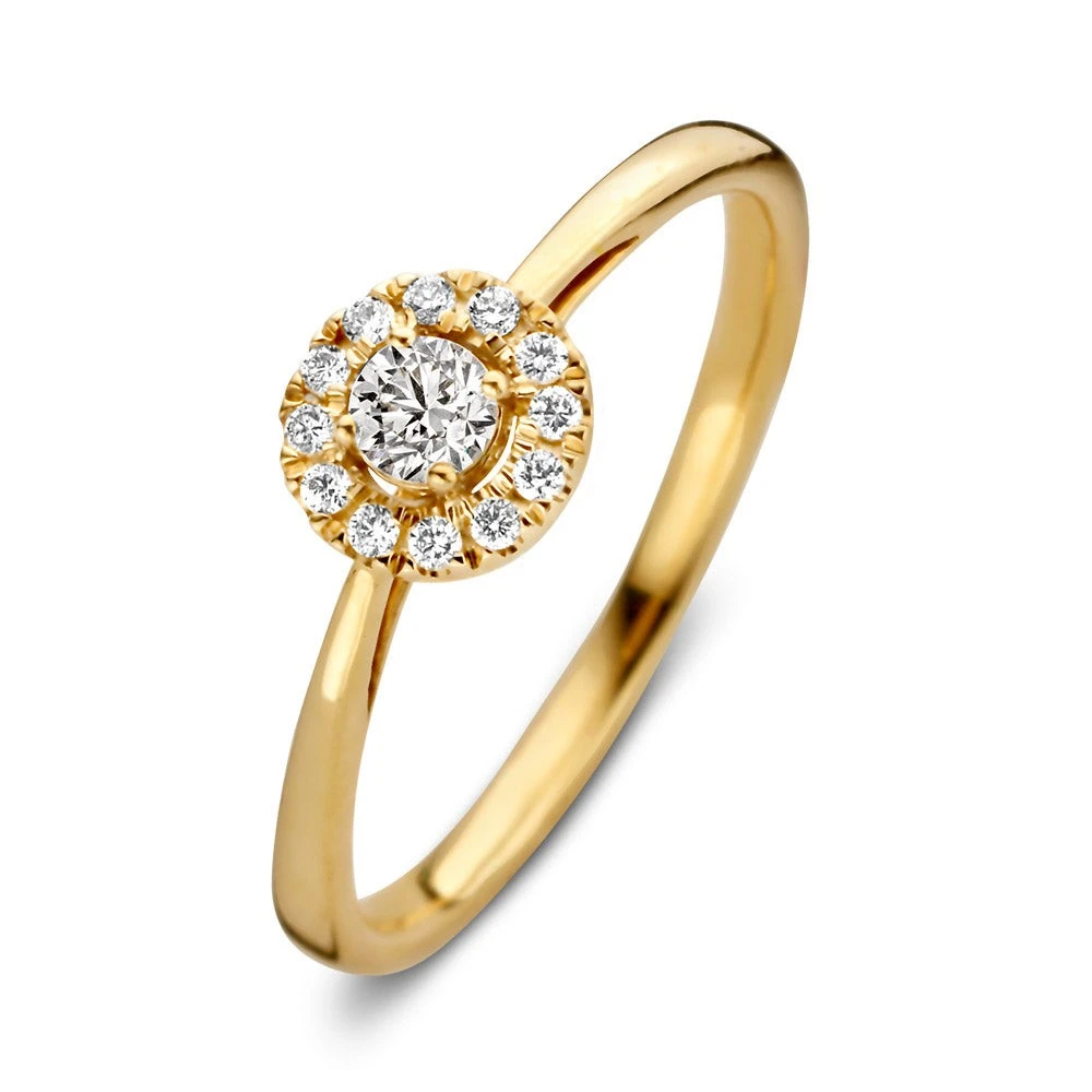 Ring Emma 0,20 crt. geelgoud Maat 49