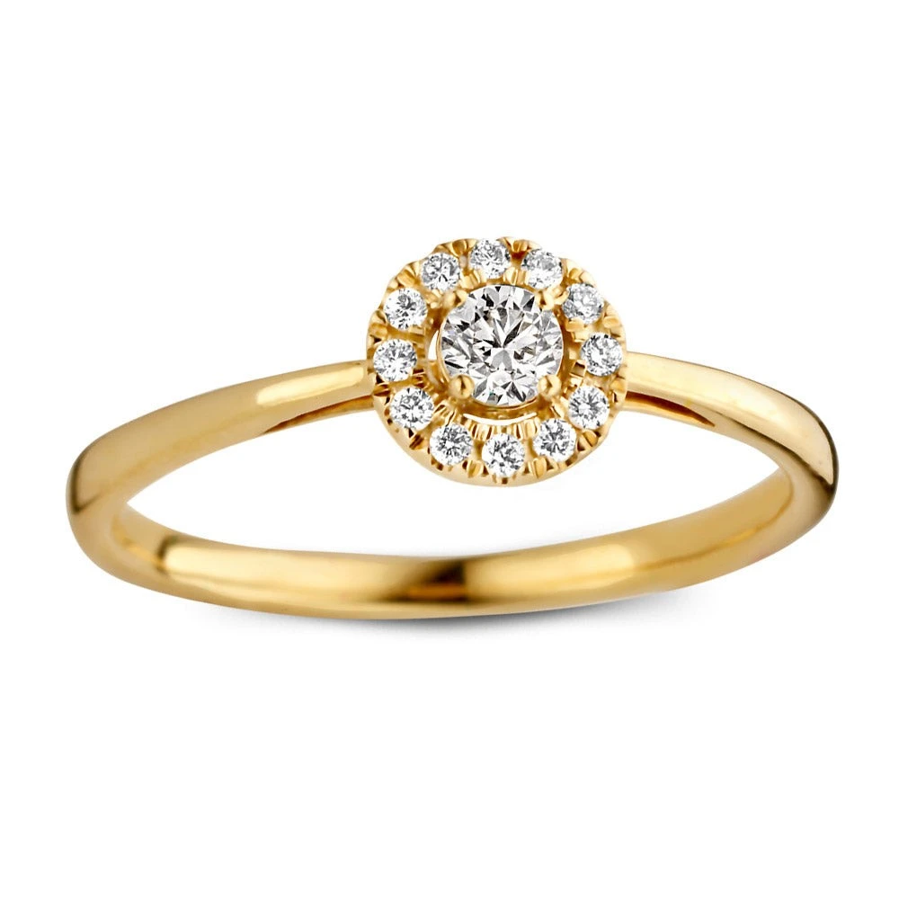 Ring Emma 0,20 crt. geelgoud Maat 49