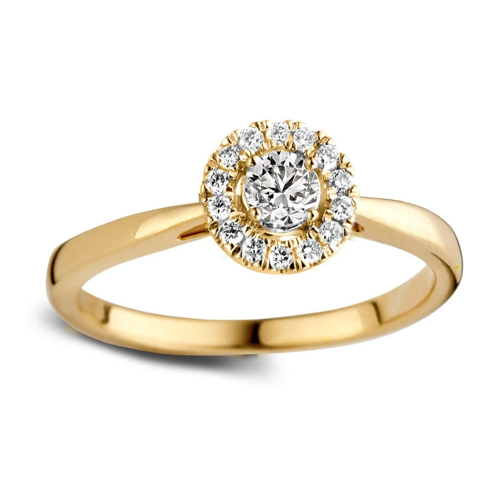 Ring Emma 0,30 crt. geelgoud Maat 49