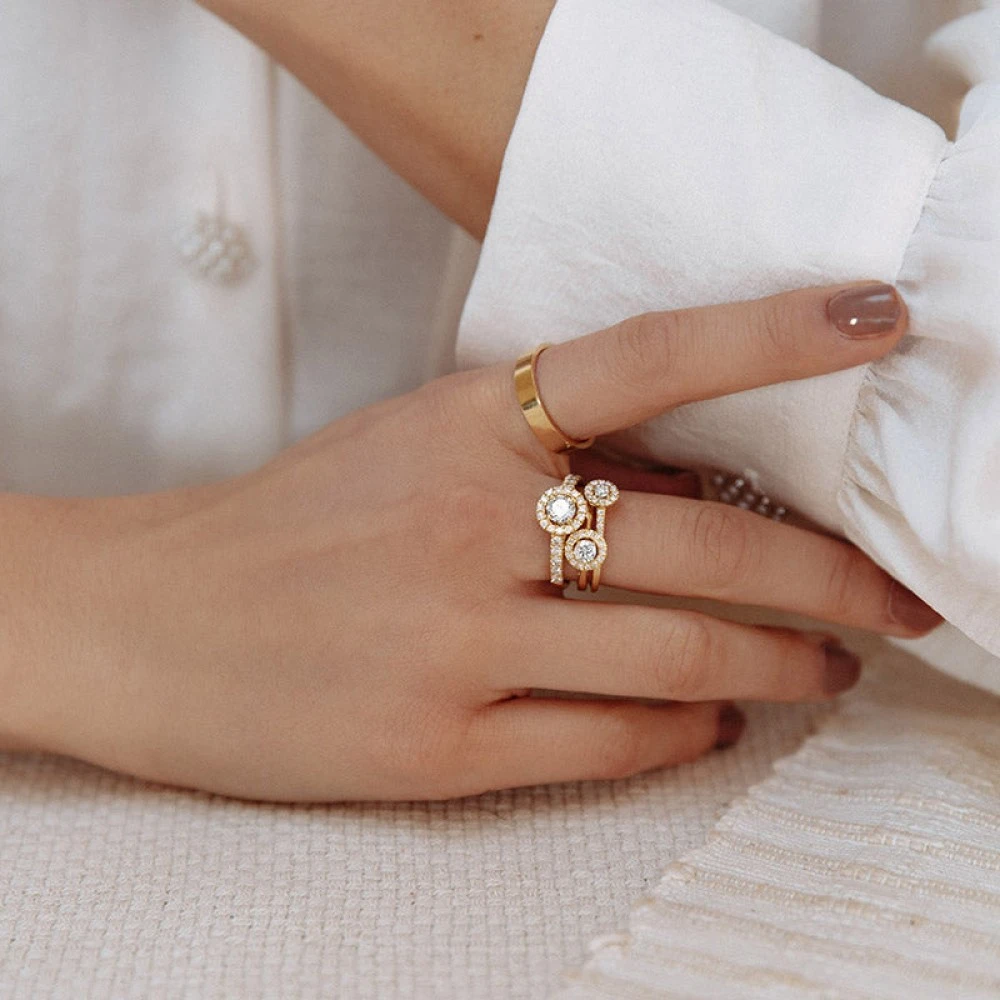 Ring Emma 0,30 crt. geelgoud Maat 49