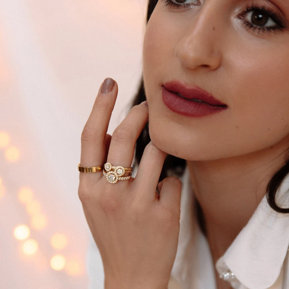 Ring Emma 0,30 crt. geelgoud Maat 49