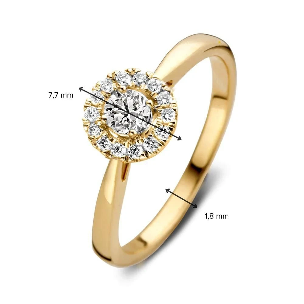 Ring Emma 0,30 crt. geelgoud Maat 49