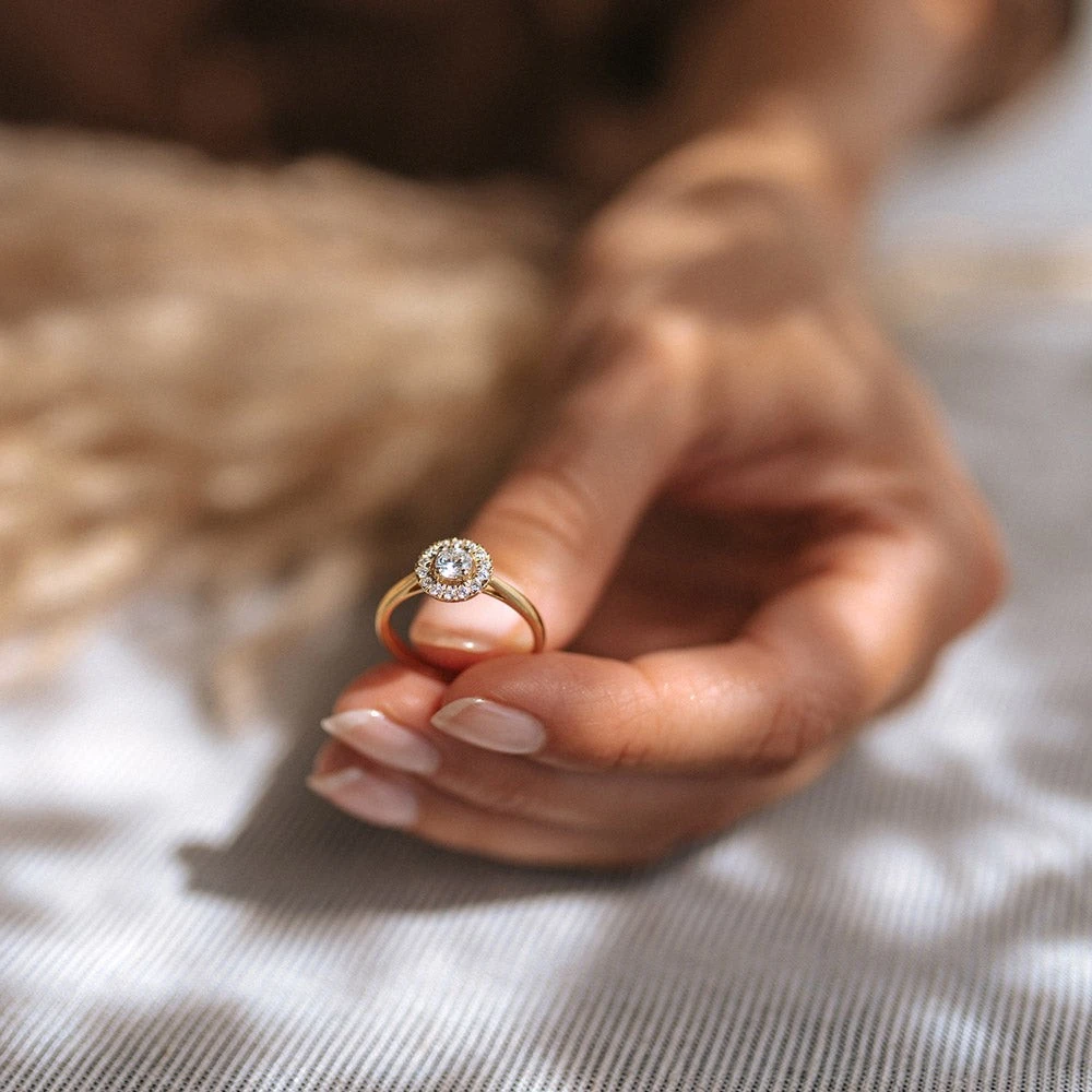 Ring Emma 0,50 crt. geelgoud Maat 49