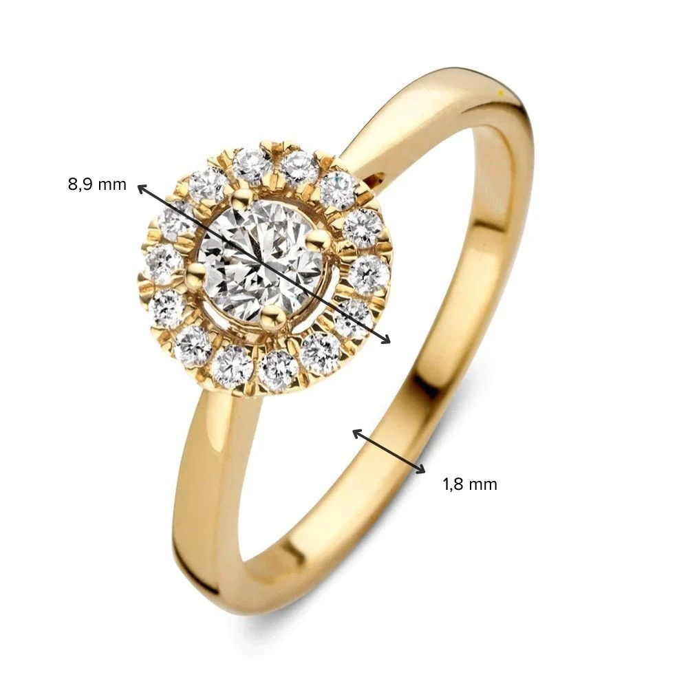 Ring Emma 0,50 crt. geelgoud Maat 49