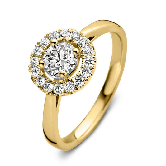 Ring Emma 0,75 crt. geelgoud Maat 49