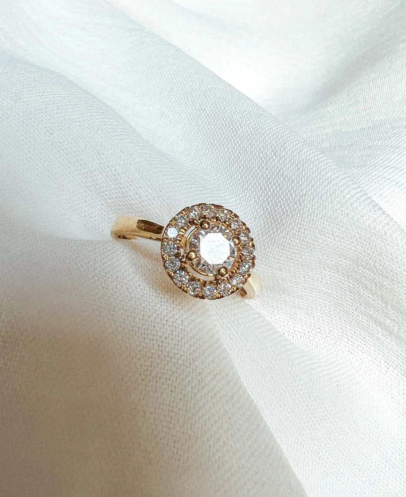 Ring Emma 0,75 crt. geelgoud Maat 49
