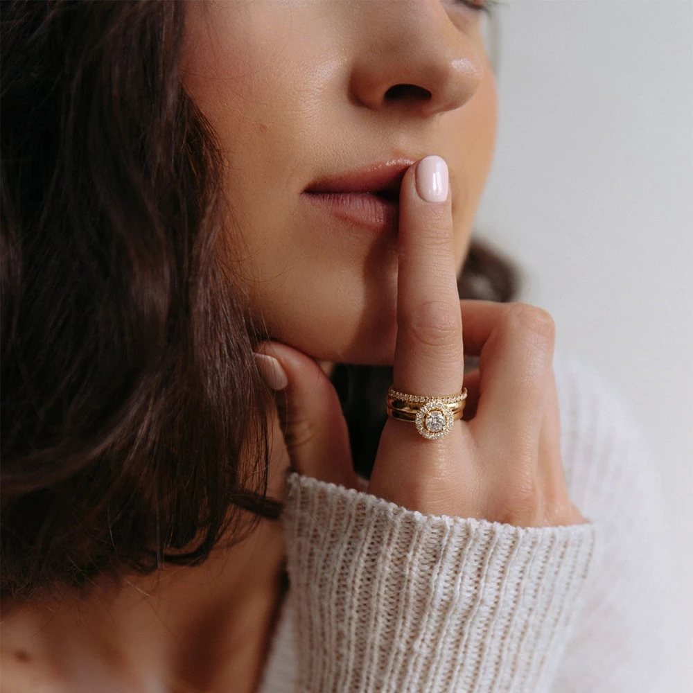 Ring Emma 0,75 crt. geelgoud Maat 49