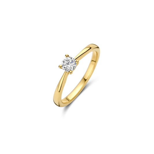 Ring Geelgoud 14k met lab grown diamant