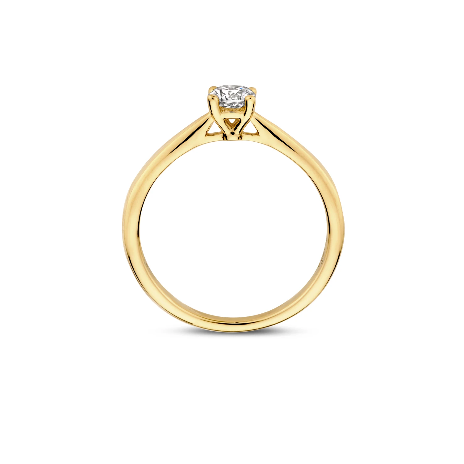 Ring Geelgoud 14k met lab grown diamant