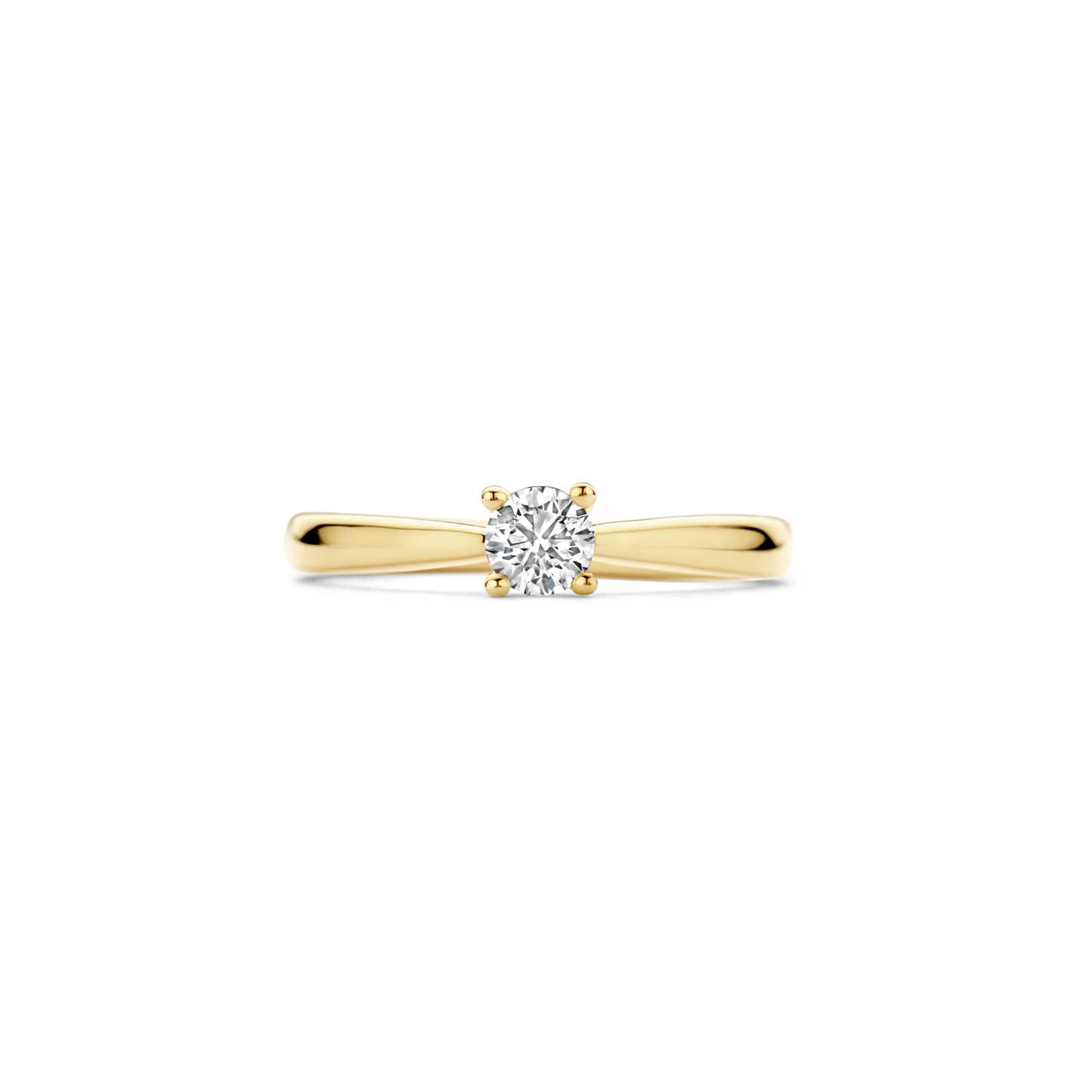 Ring Geelgoud 14k met lab grown diamant