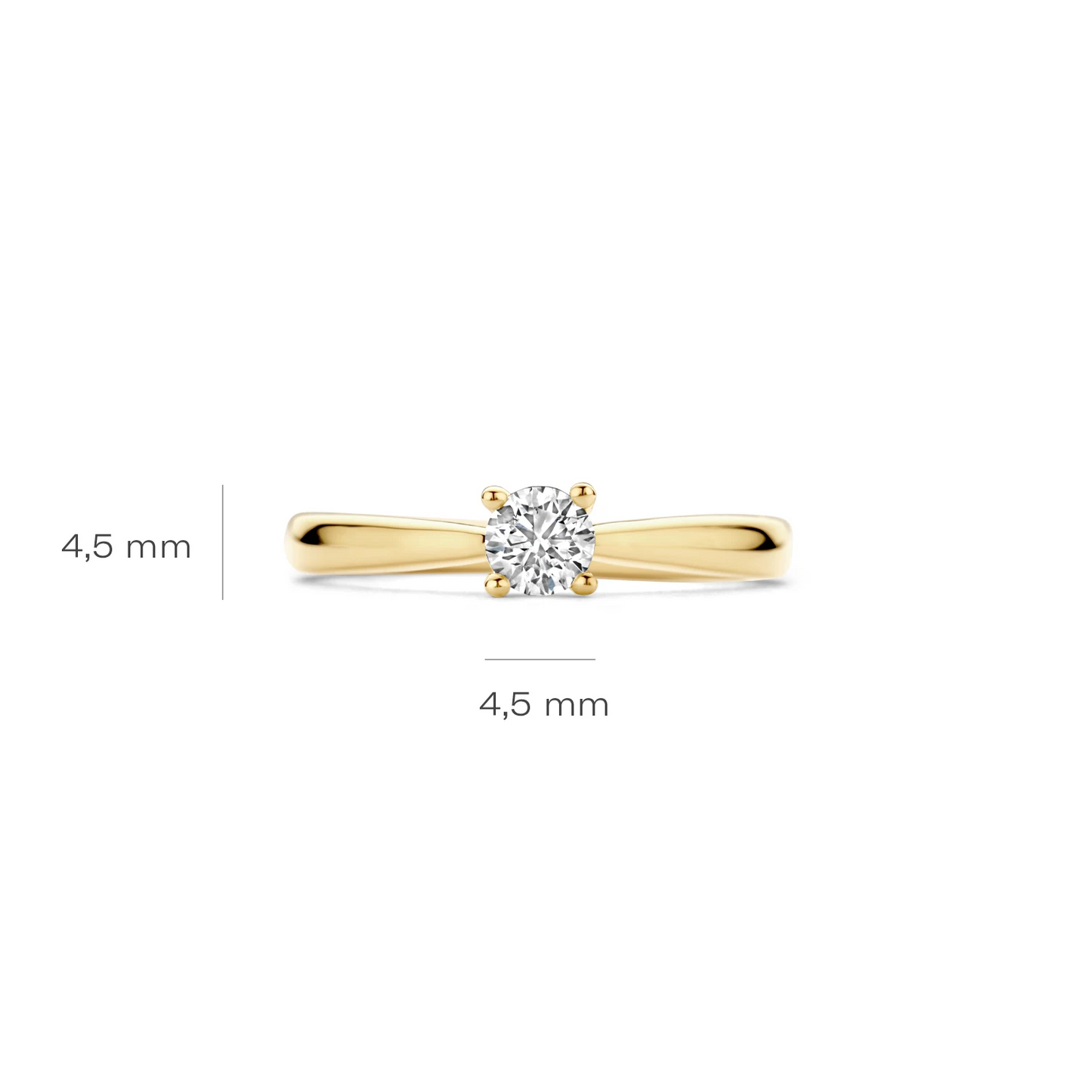 Ring Geelgoud 14k met lab grown diamant