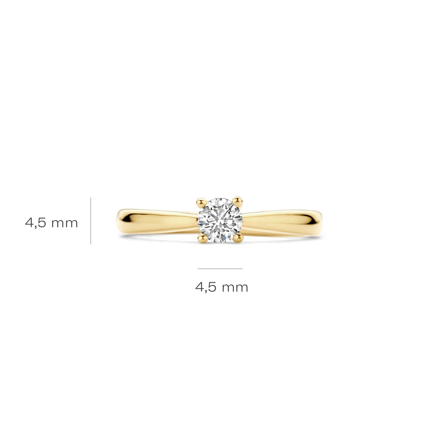 Ring Geelgoud 14k met lab grown diamant