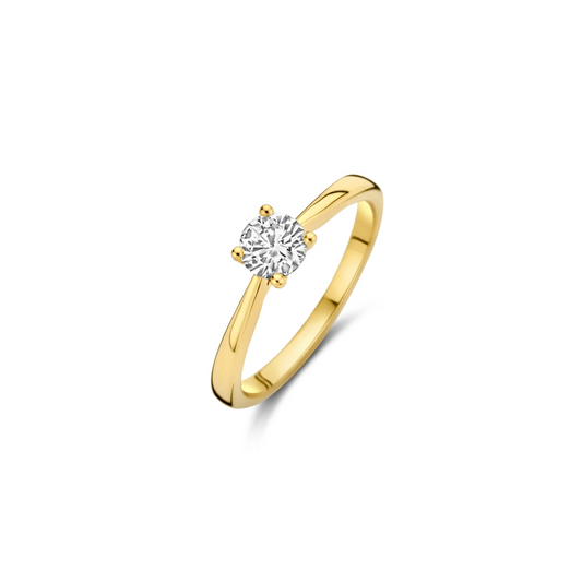 Ring Geelgoud 14k met lab grown diamant