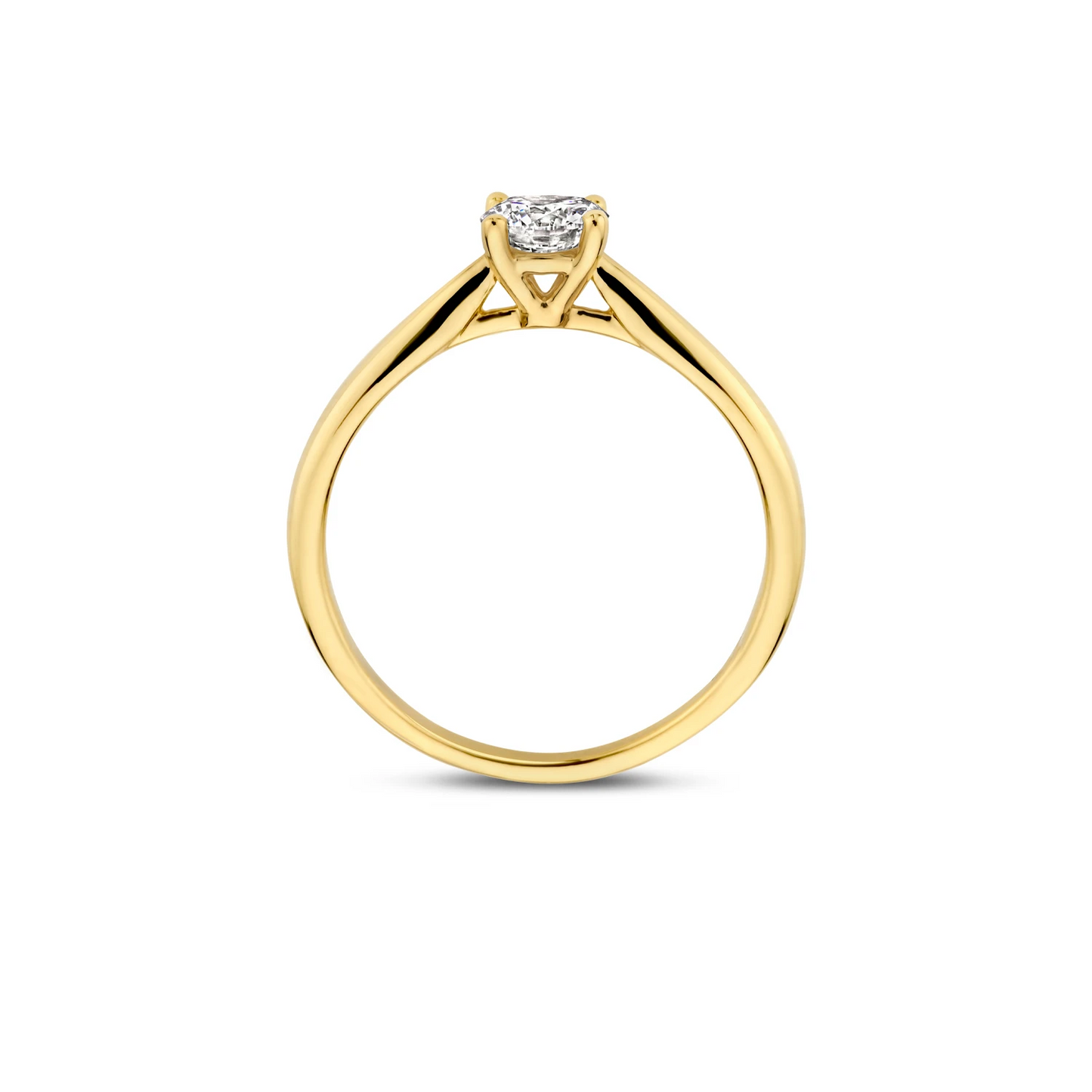 Ring Geelgoud 14k met lab grown diamant