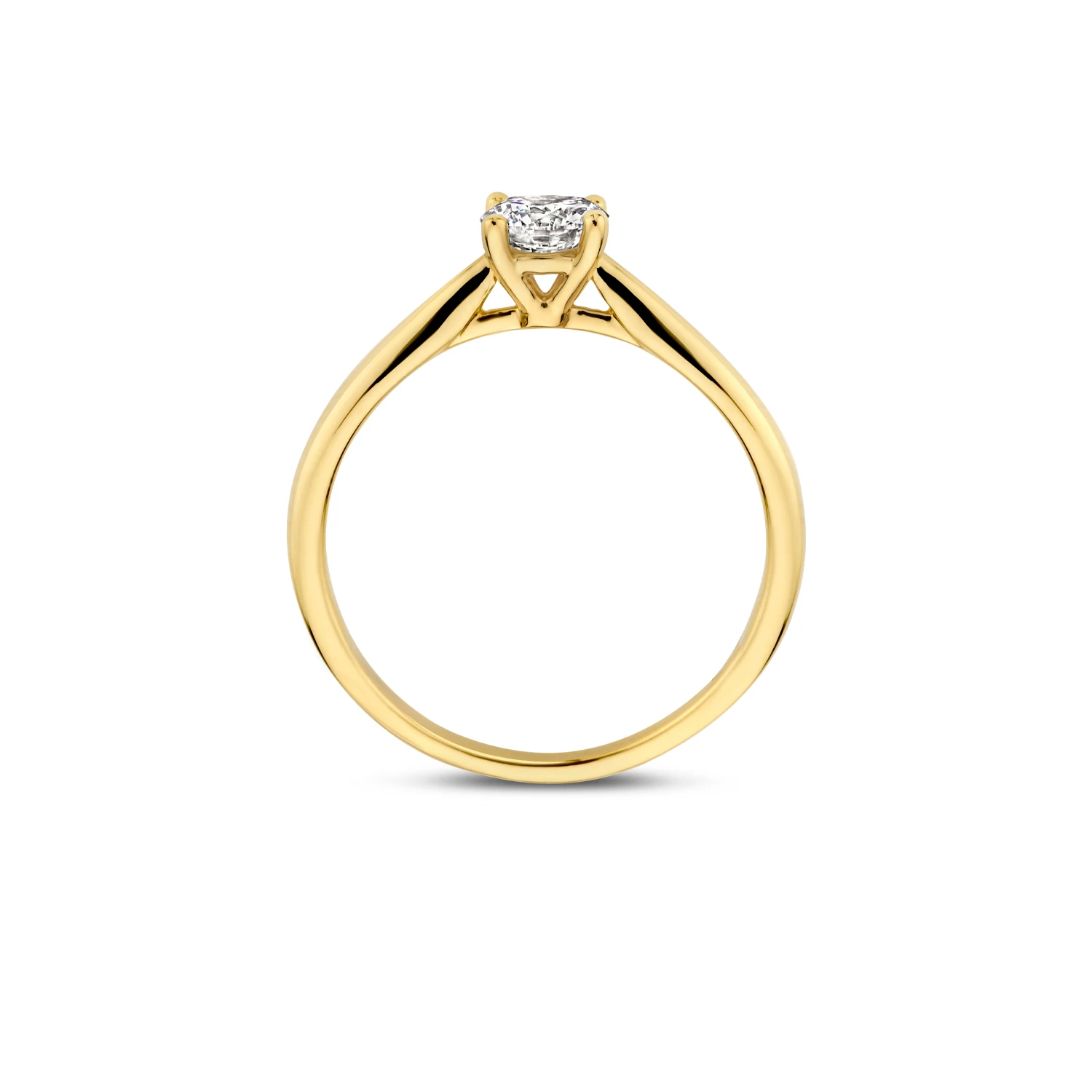 Ring Geelgoud 14k met lab grown diamant