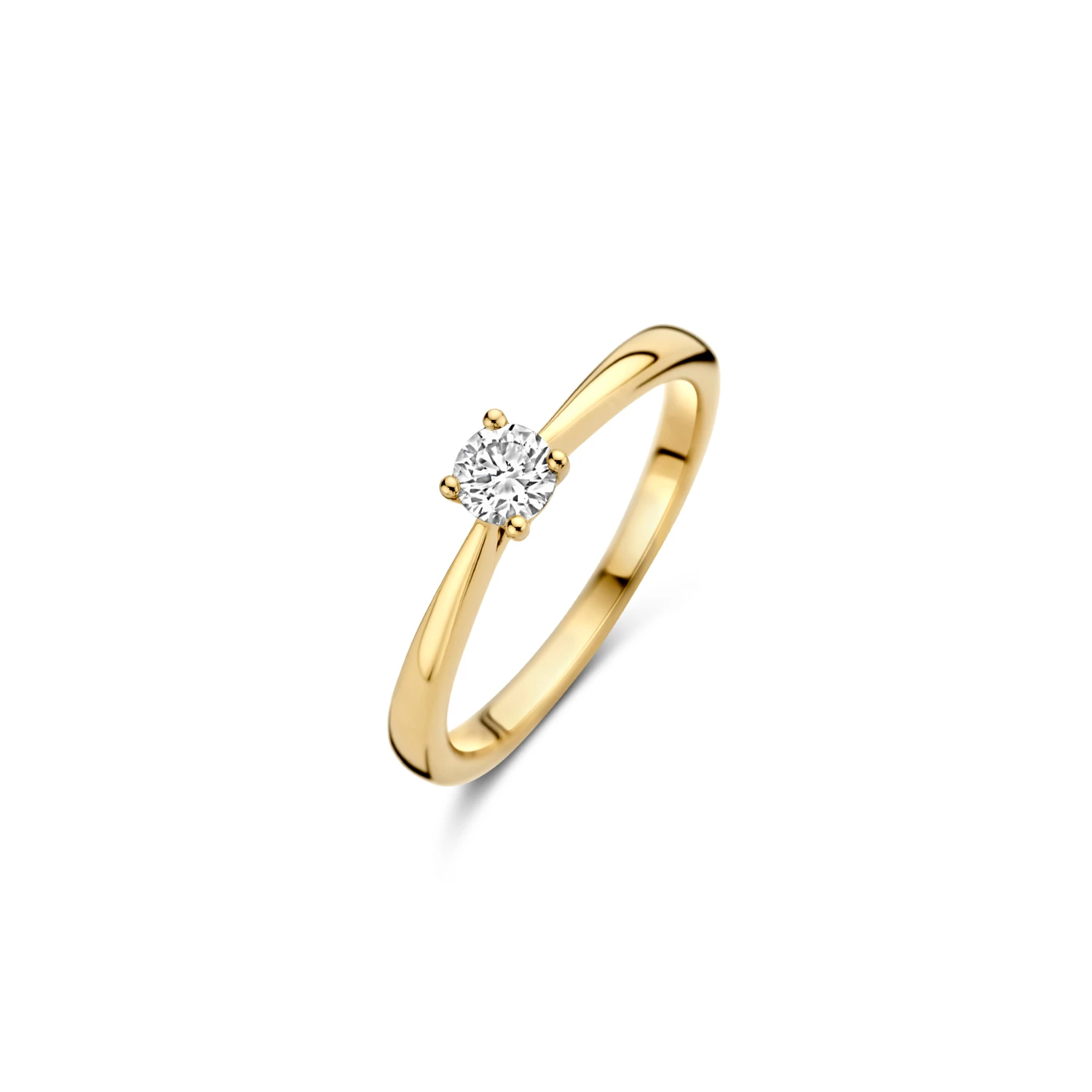 Ring Geelgoud 14k met lab grown diamant