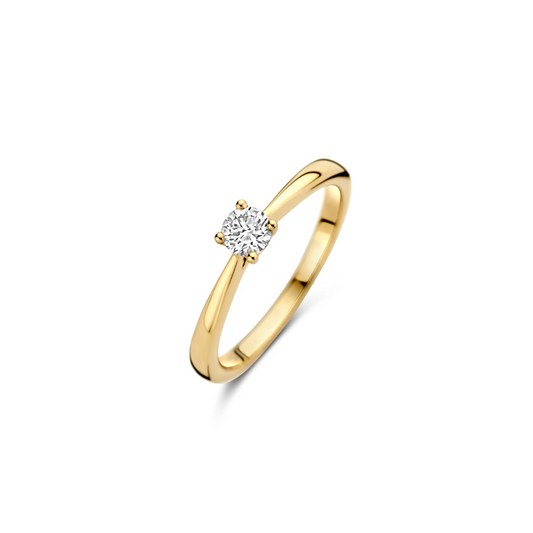 Ring Geelgoud 14k met lab grown diamant